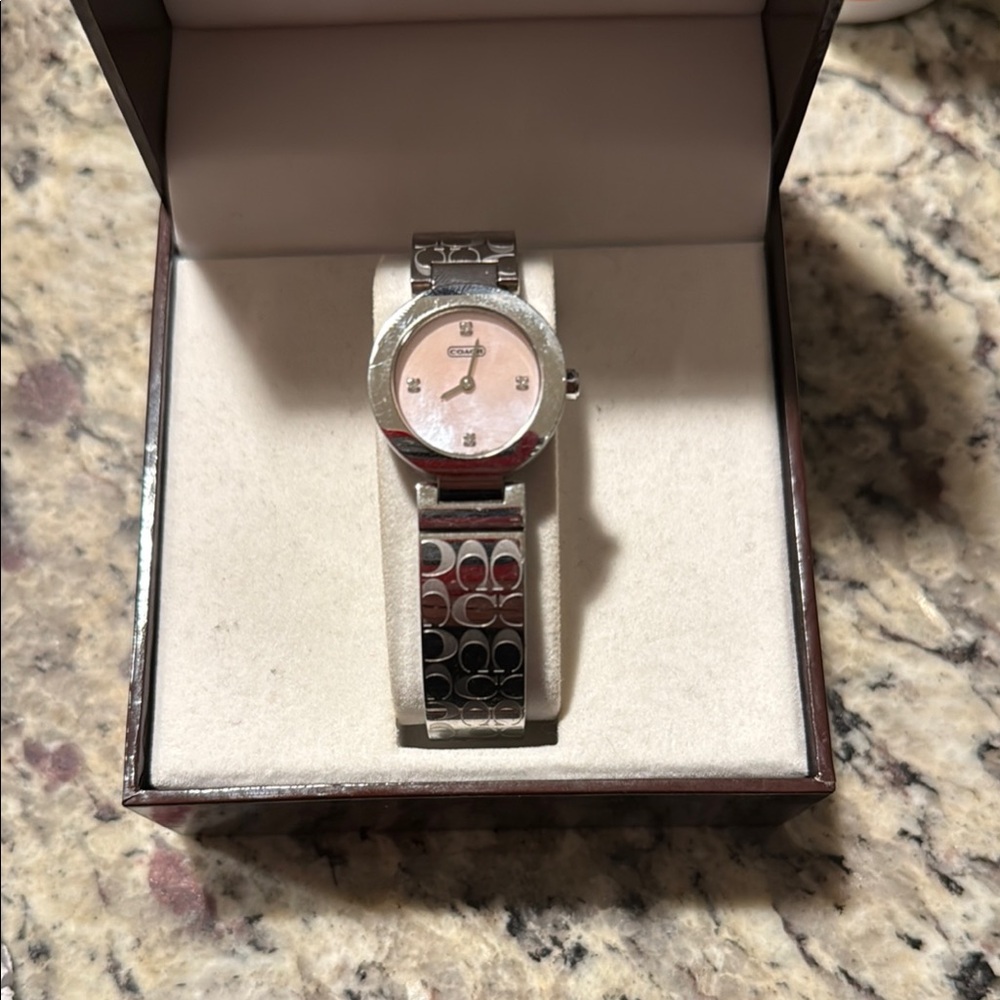 Coach Silver and Pink Watch